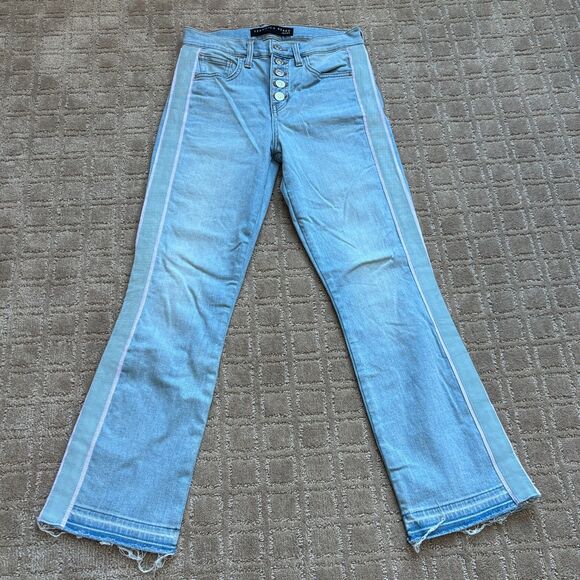 Veronica Beard Carolyn Baby Boot High Rise Jeans Women's Sz 25 Button Fly Light - Picture 1 of 9